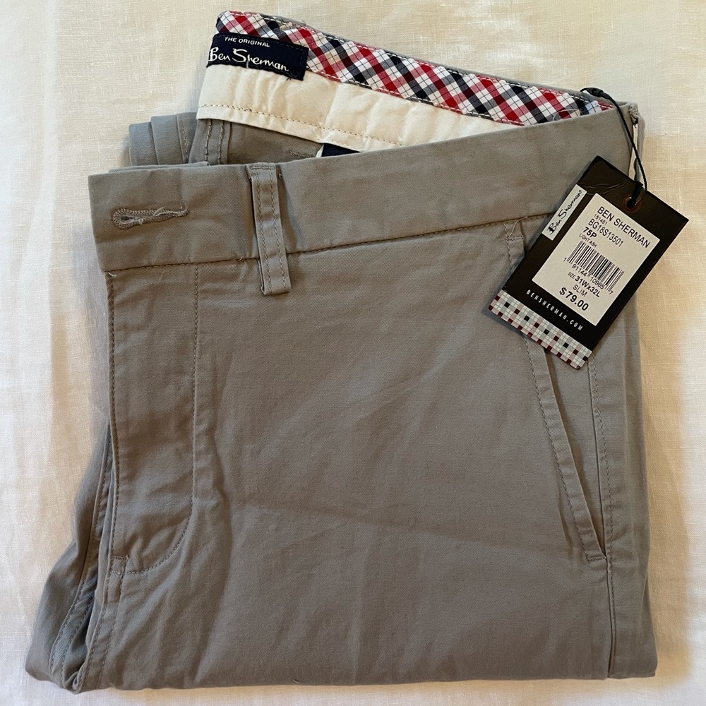 Ben Sherman Slim Chino Pants 31 W 32 L NWT